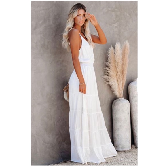 Elle Maxi Dress-White - Picture 4 of 5
